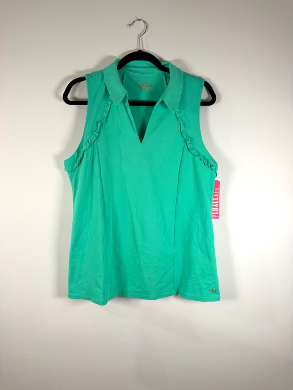 Lilly Pulitzer Sleeveless Polo Tank in Aqua Green